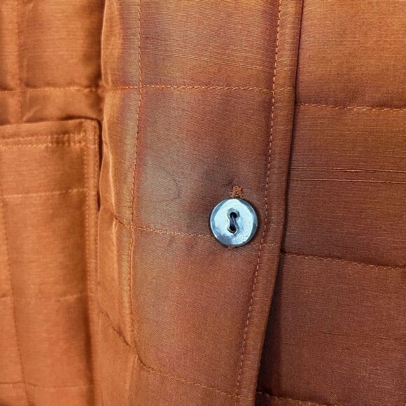 Arleen Bowman Chin Chin Silk Quilted Jacket Rust Orange Purple Women’s M Vintage - Picture 4 of 11